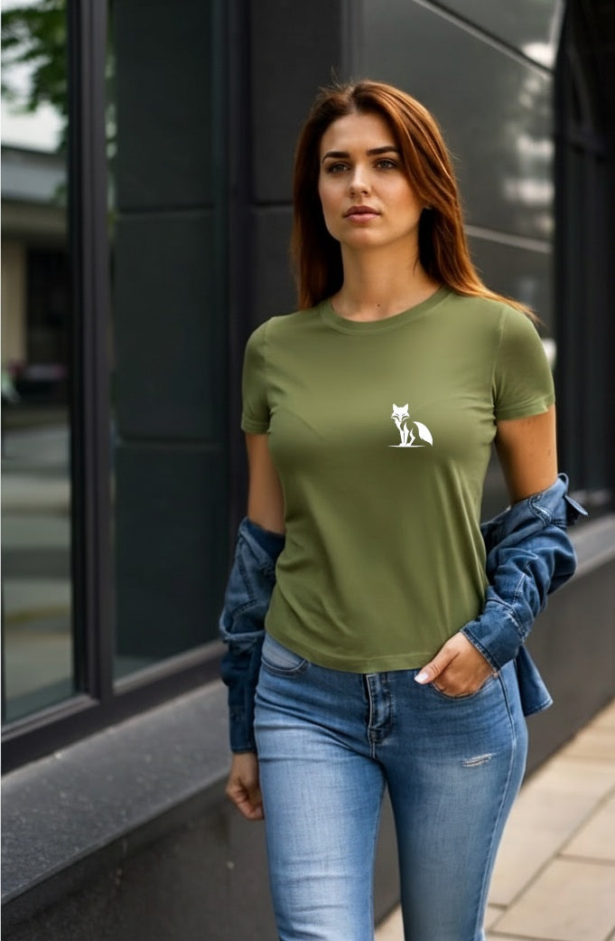 Camiseta zorro orZro oliva para ellas