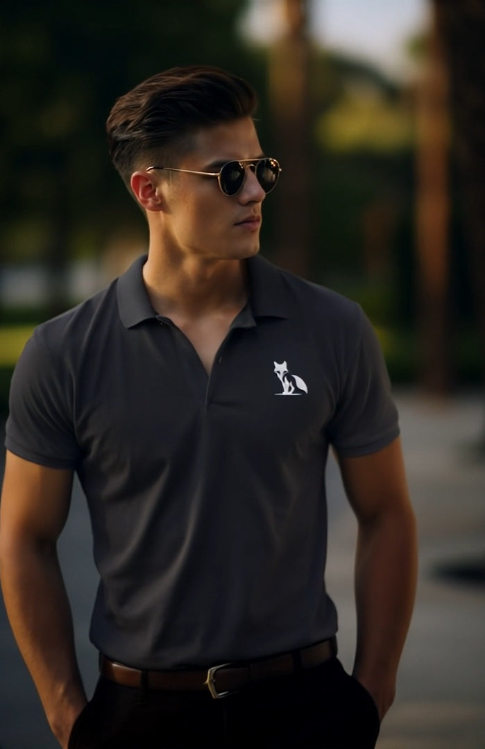 Polo zorro orZro hombre gris oscuro