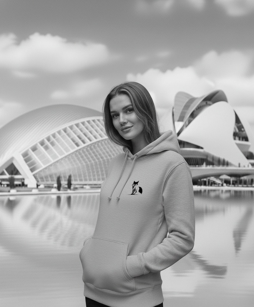 Sudadera premium Zorro con capucha, para ellas, colores claros