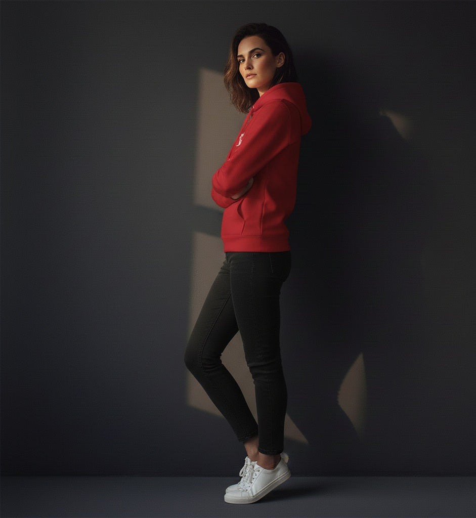 Sudadera premium Zorro con capucha, para ellas, colores oscuros