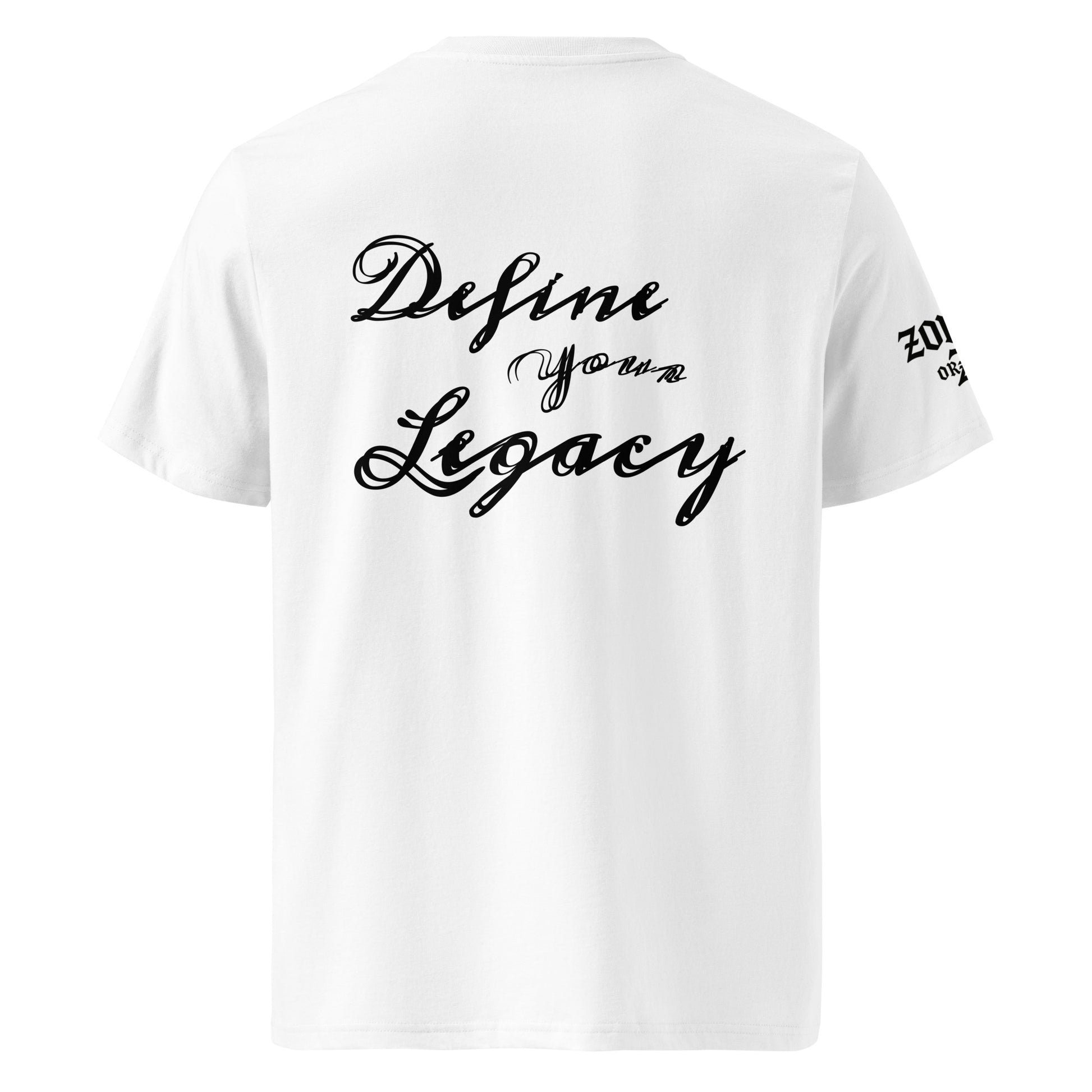 Camiseta "Define Your Legacy" de algodón orgánico de alta calidad