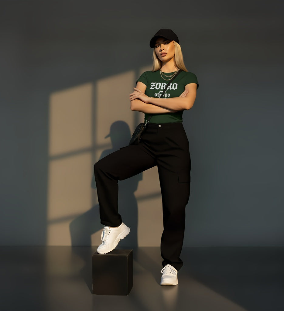 Camiseta Zorro manga corta semi entallada, colores oscuros