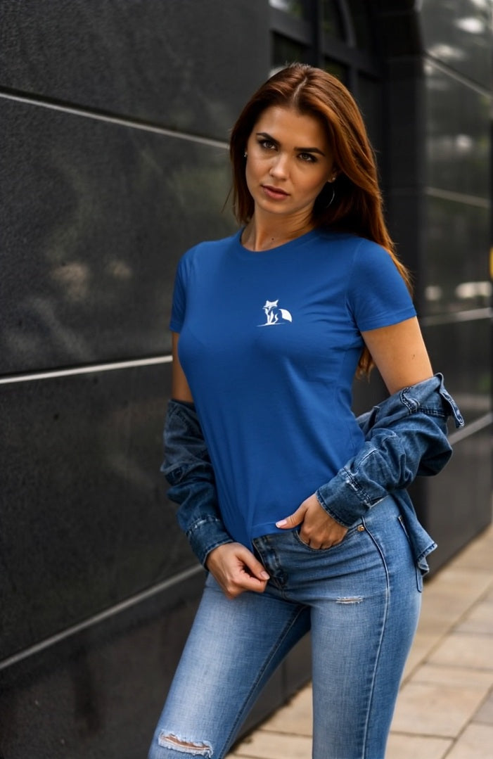 Camiseta Zorro de manga corta semi entallada, colores oscuros