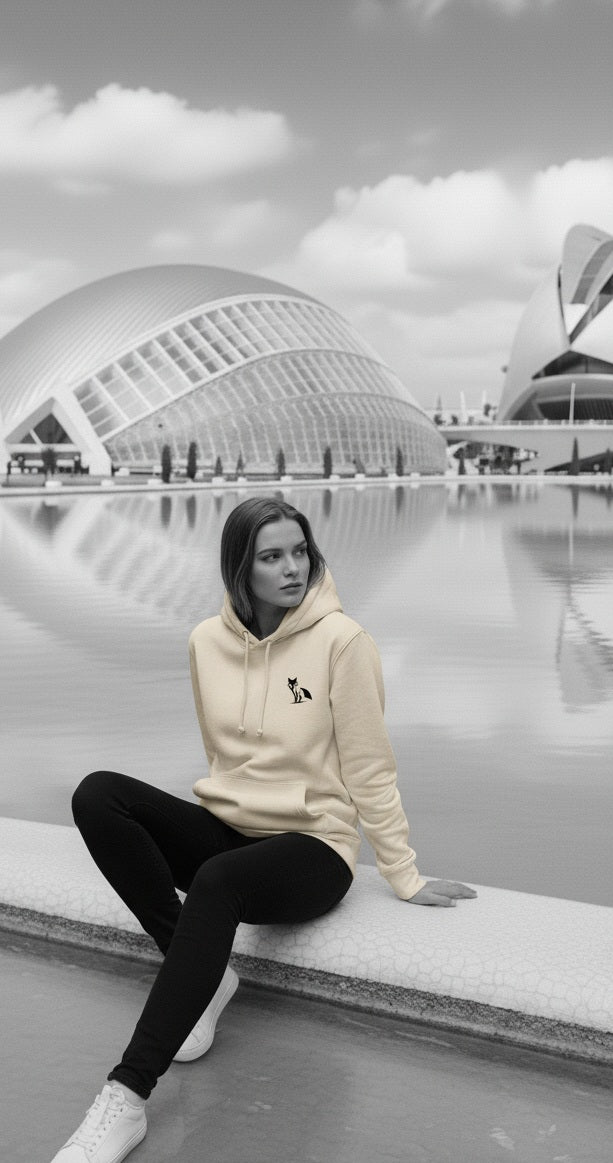 Sudadera premium Zorro con capucha, para ellas, colores claros