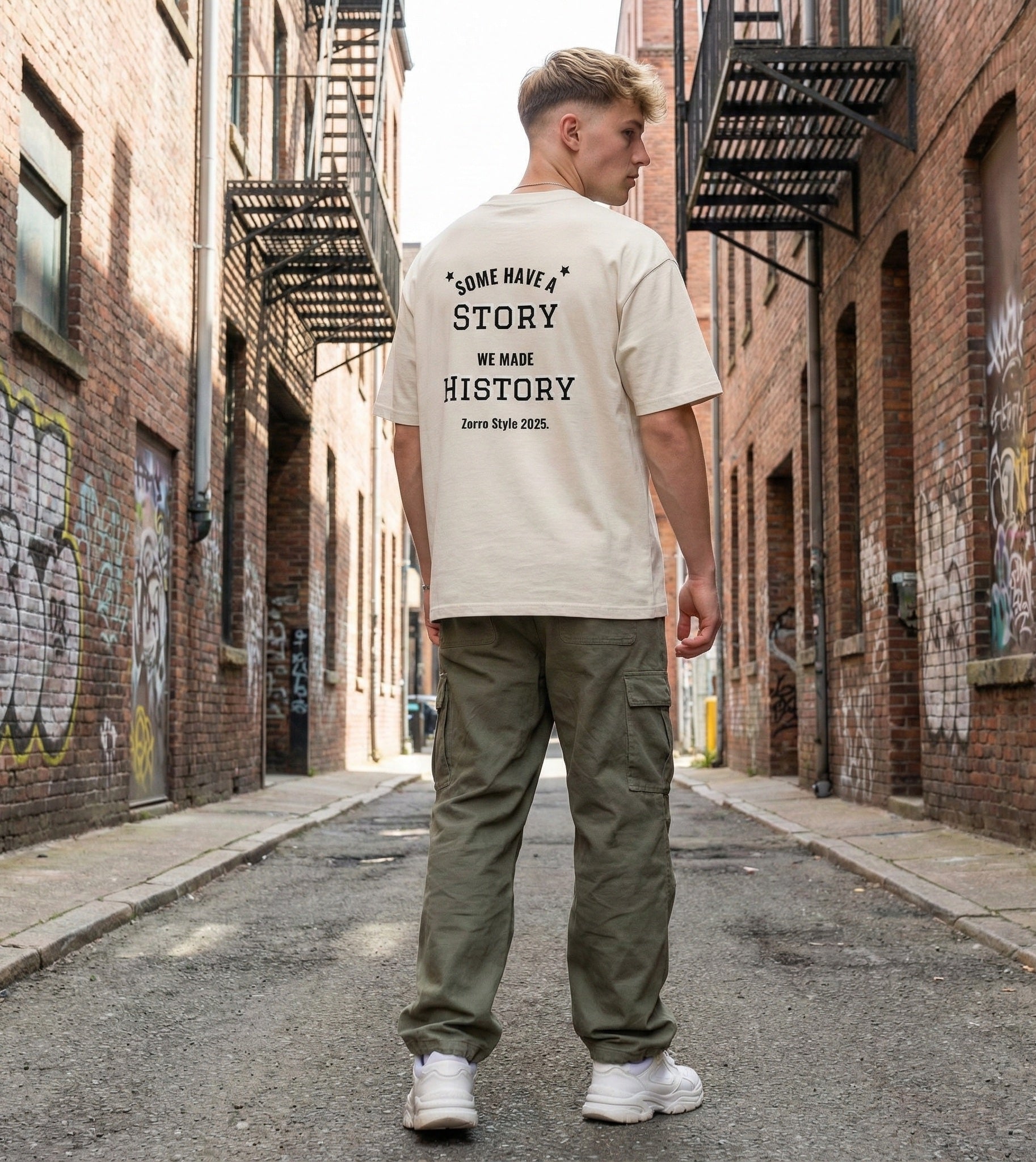 Camiseta Zorro oversize con efecto desgastado