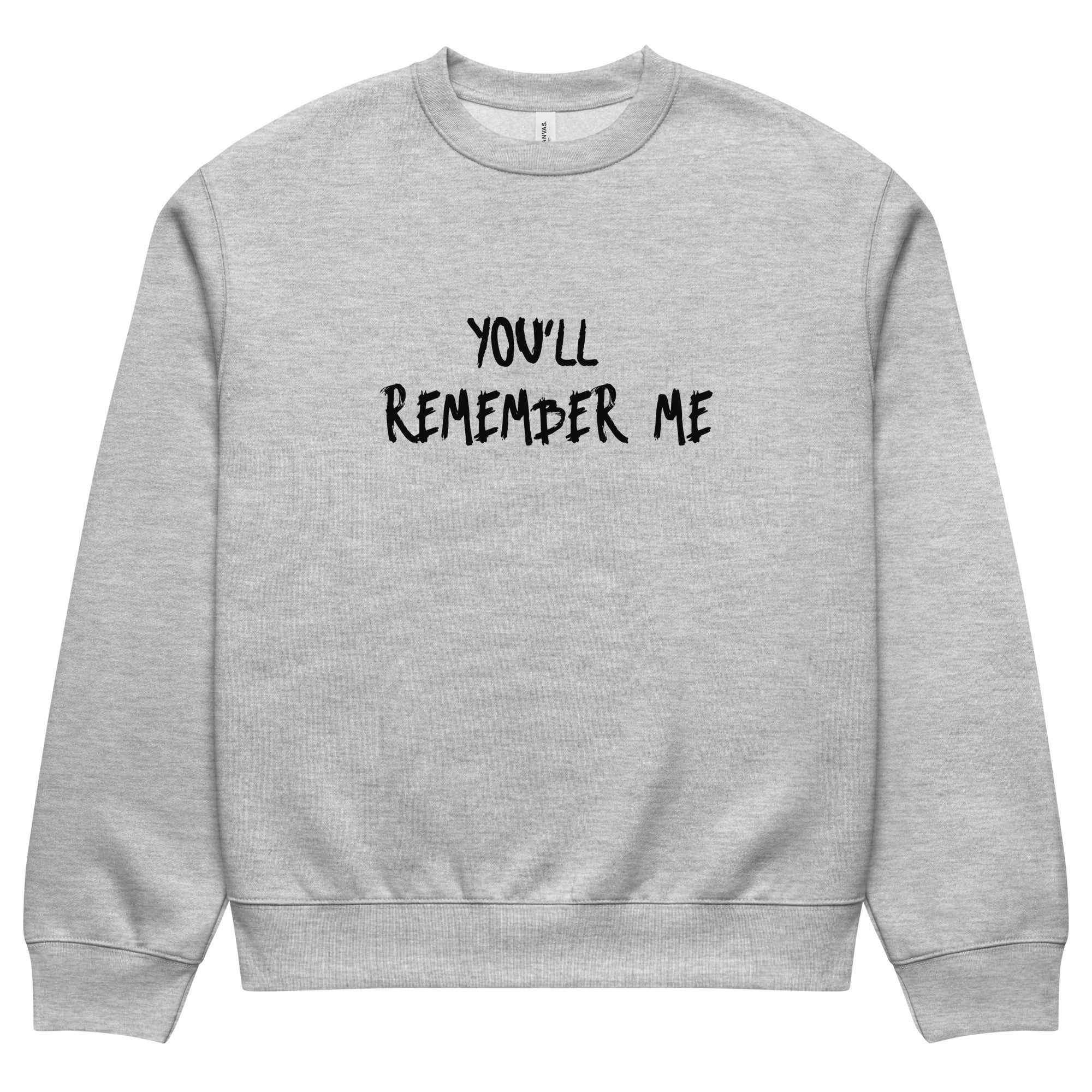 Sudadera zorro oversize gris jaspeado you'll remember me