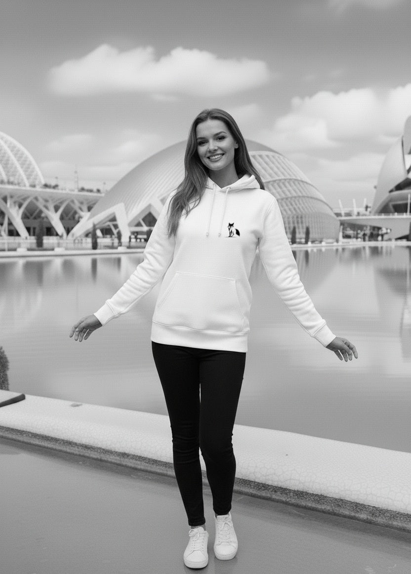 Sudadera premium Zorro con capucha, para ellas, colores claros