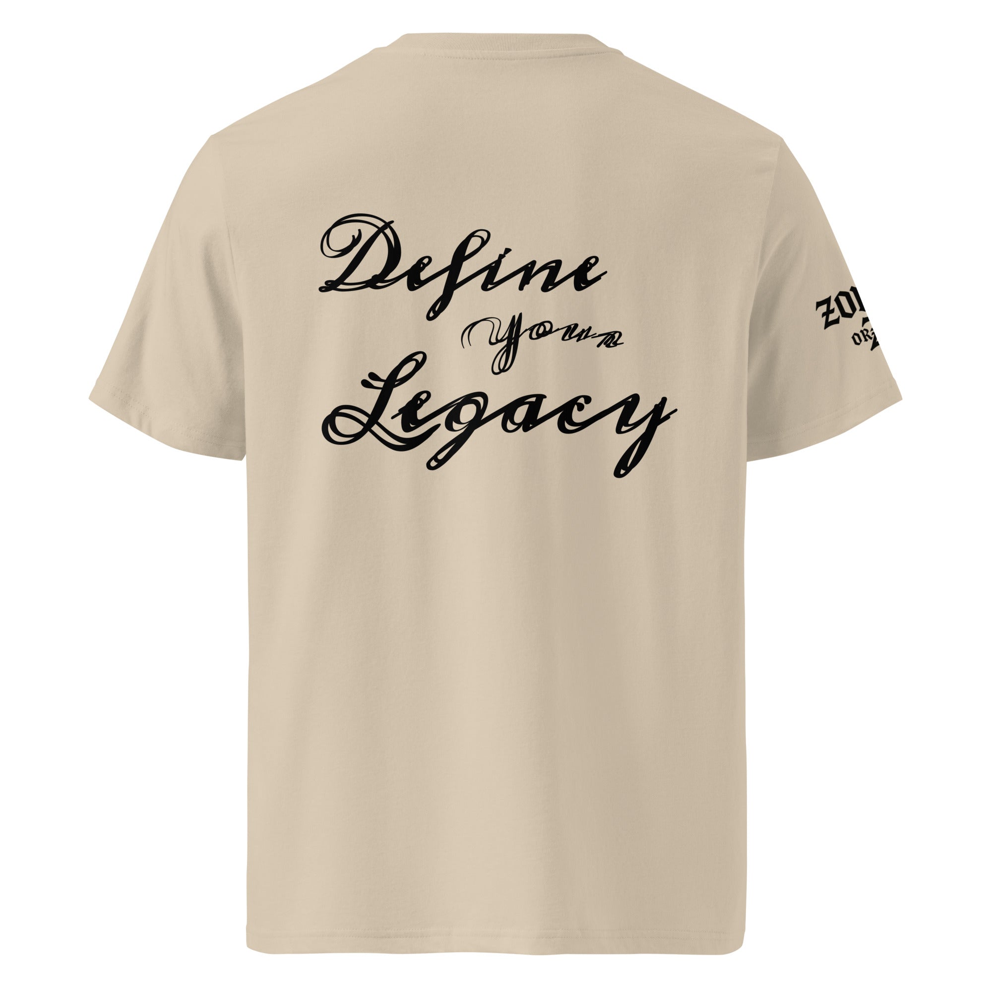 Camiseta "Define Your Legacy" de algodón orgánico de alta calidad