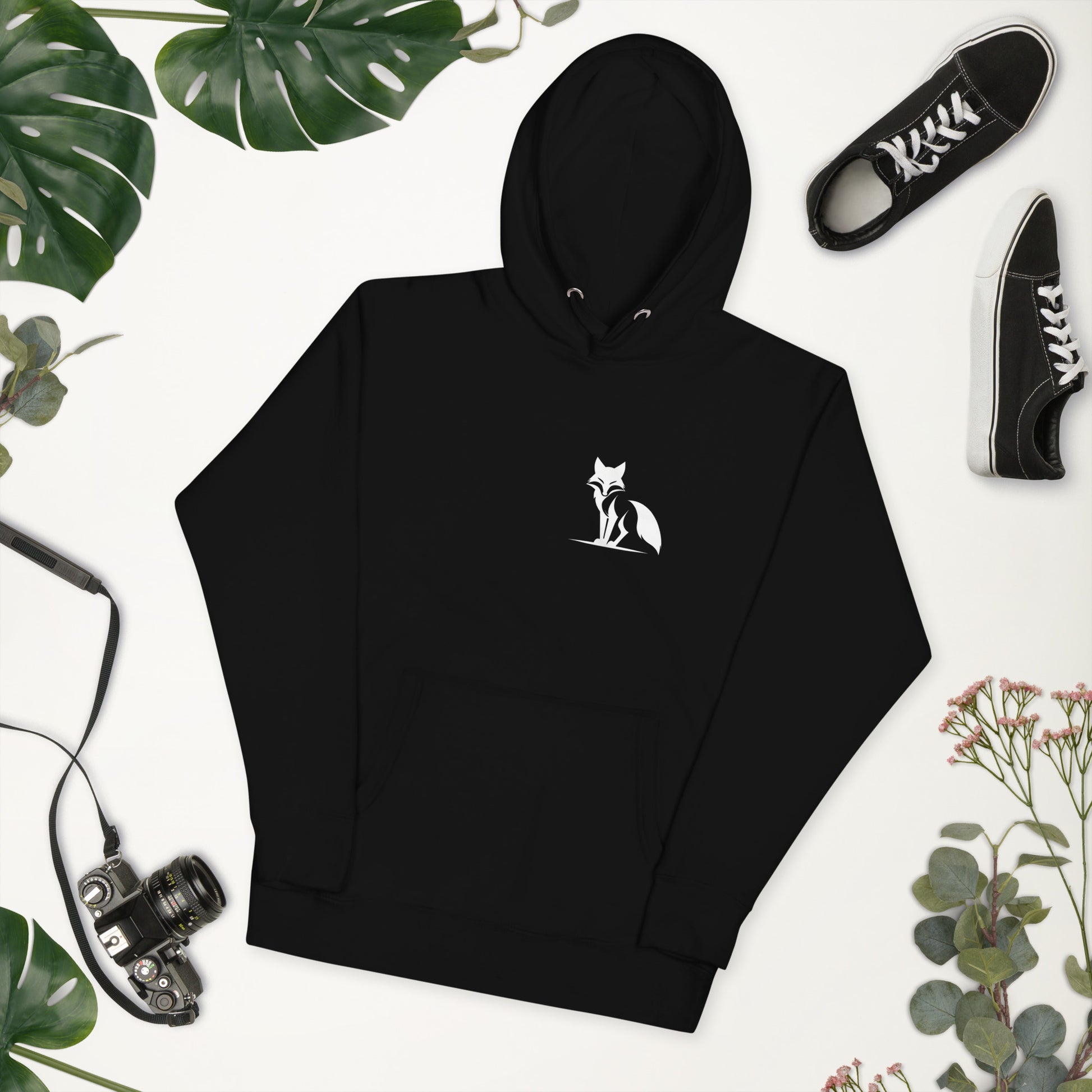 Sudadera premium Zorro con capucha, para ellas, colores oscuros