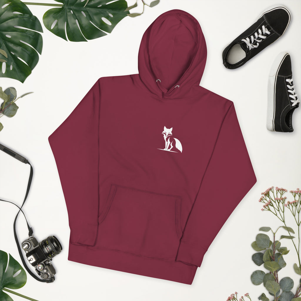 Sudadera premium Zorro con capucha, para ellas, colores oscuros