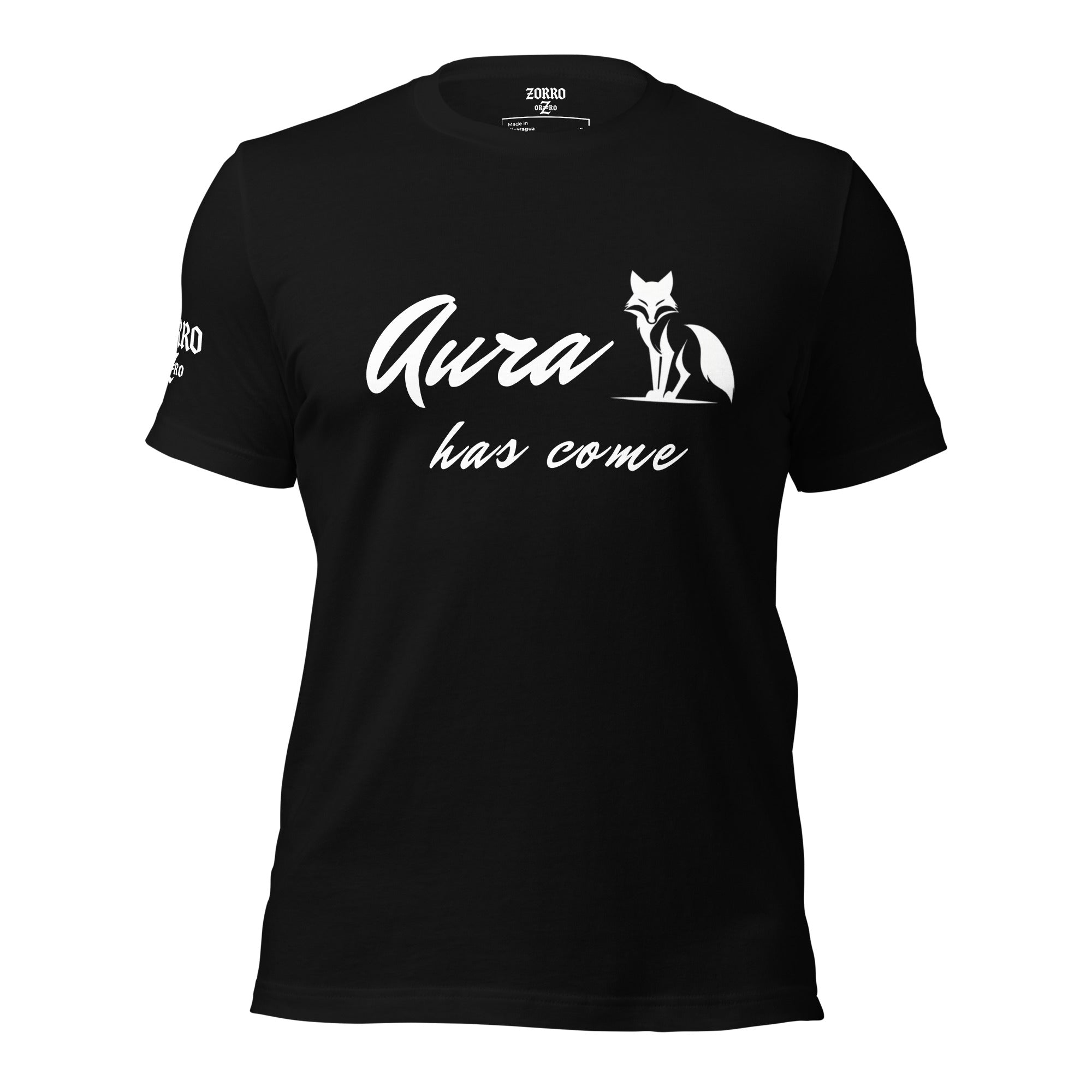 Camiseta "Aura has come", colores oscuros