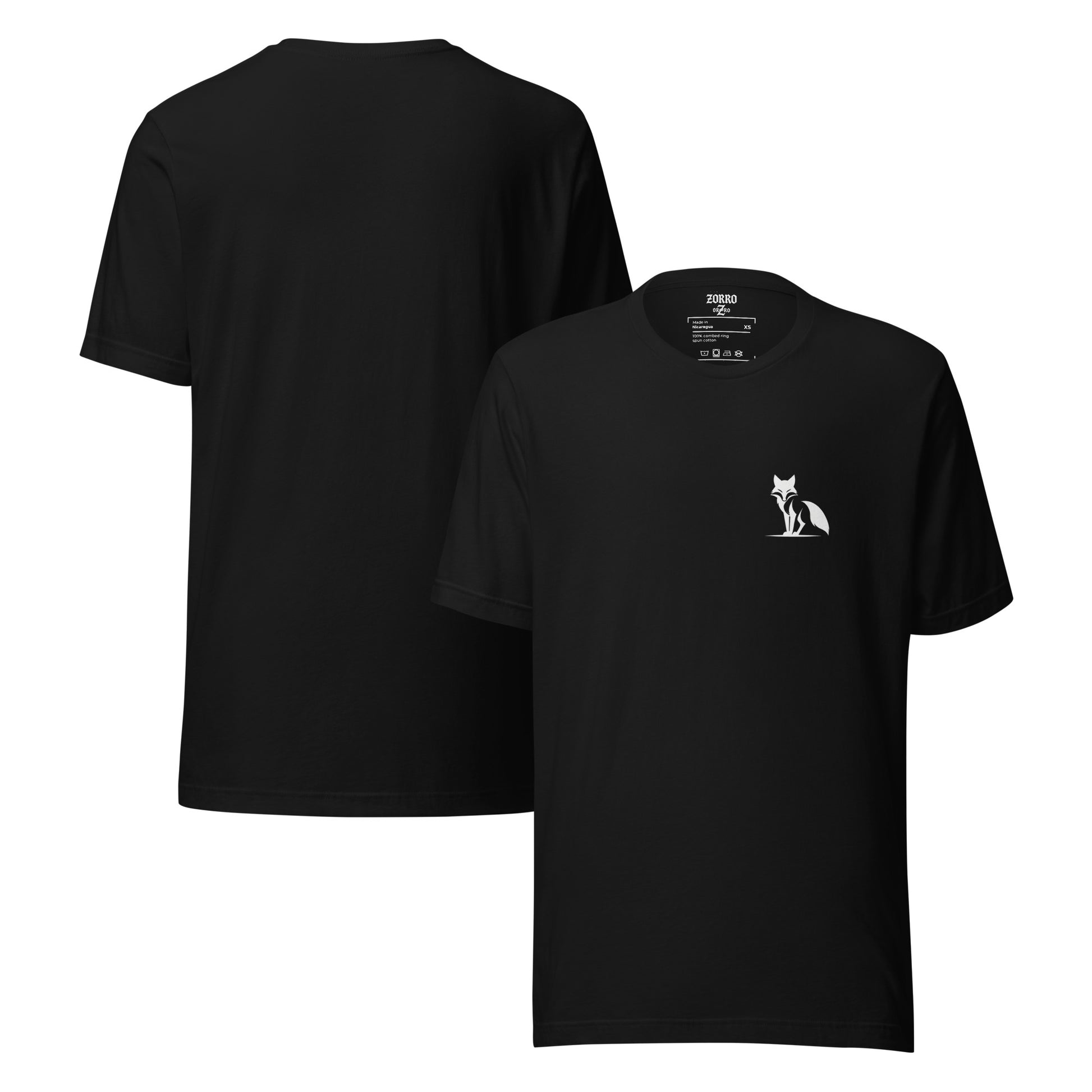 Camiseta Zorro de manga corta semi entallada, colores oscuros