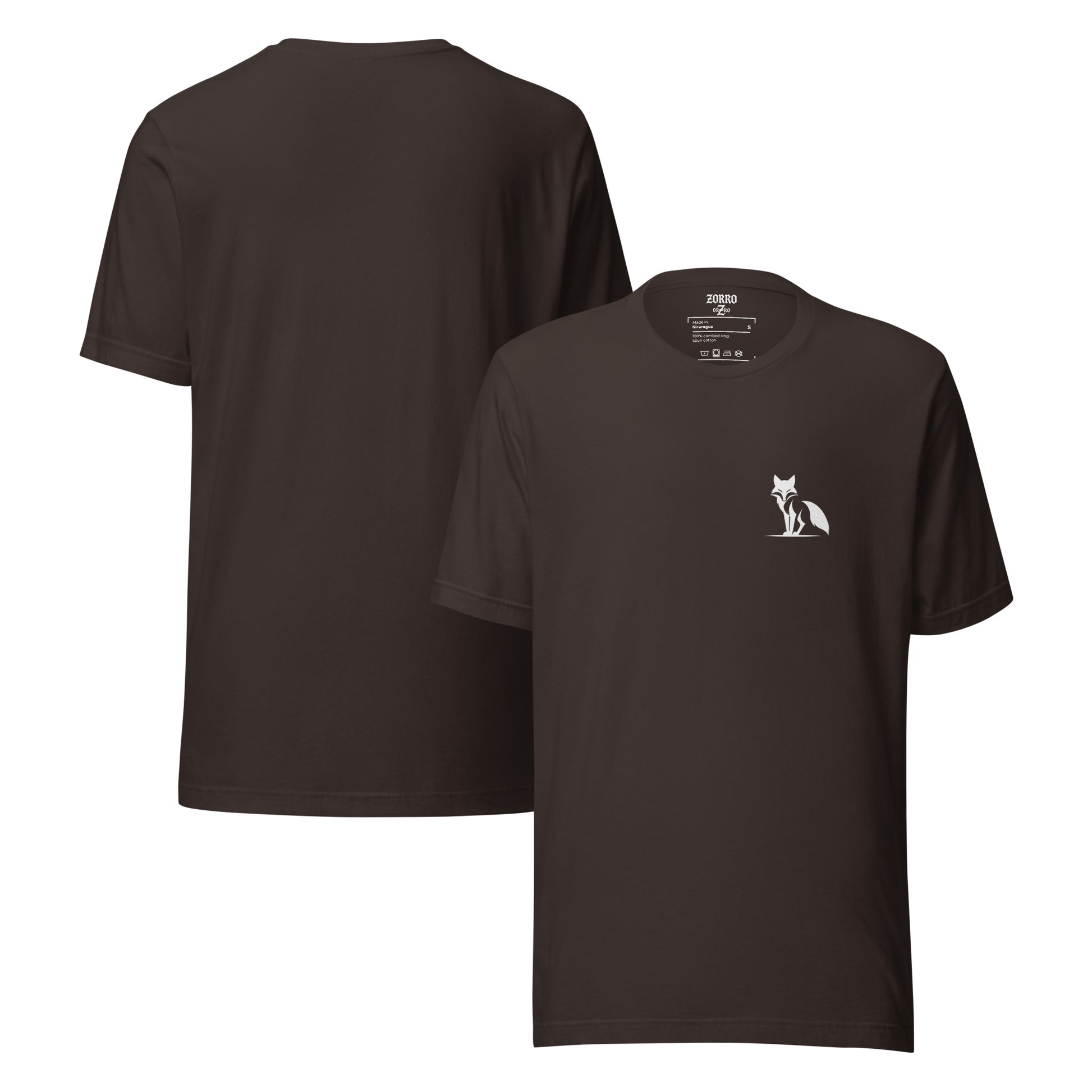 Camiseta Zorro de manga corta semi entallada, colores oscuros