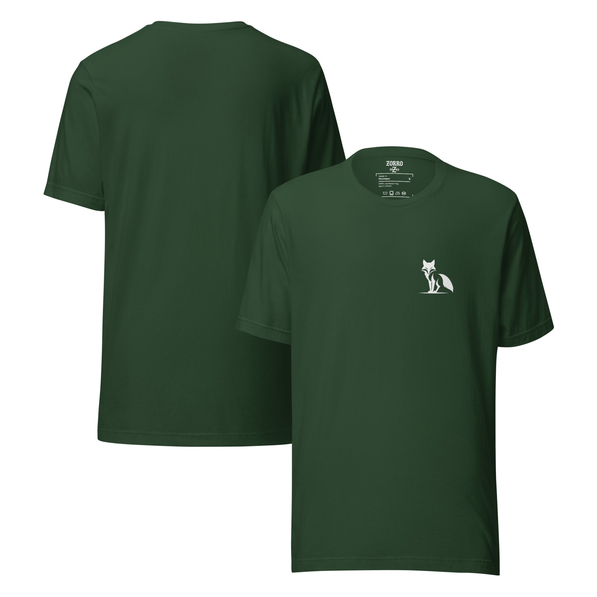 Camiseta Zorro de manga corta semi entallada, colores oscuros