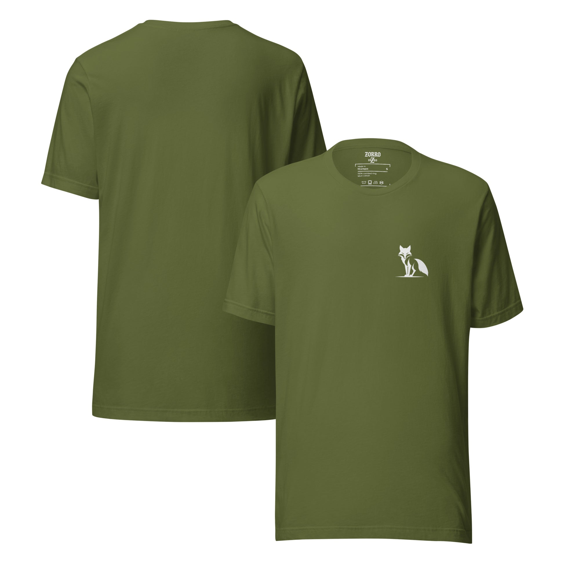Camiseta Zorro de manga corta semi entallada, colores oscuros