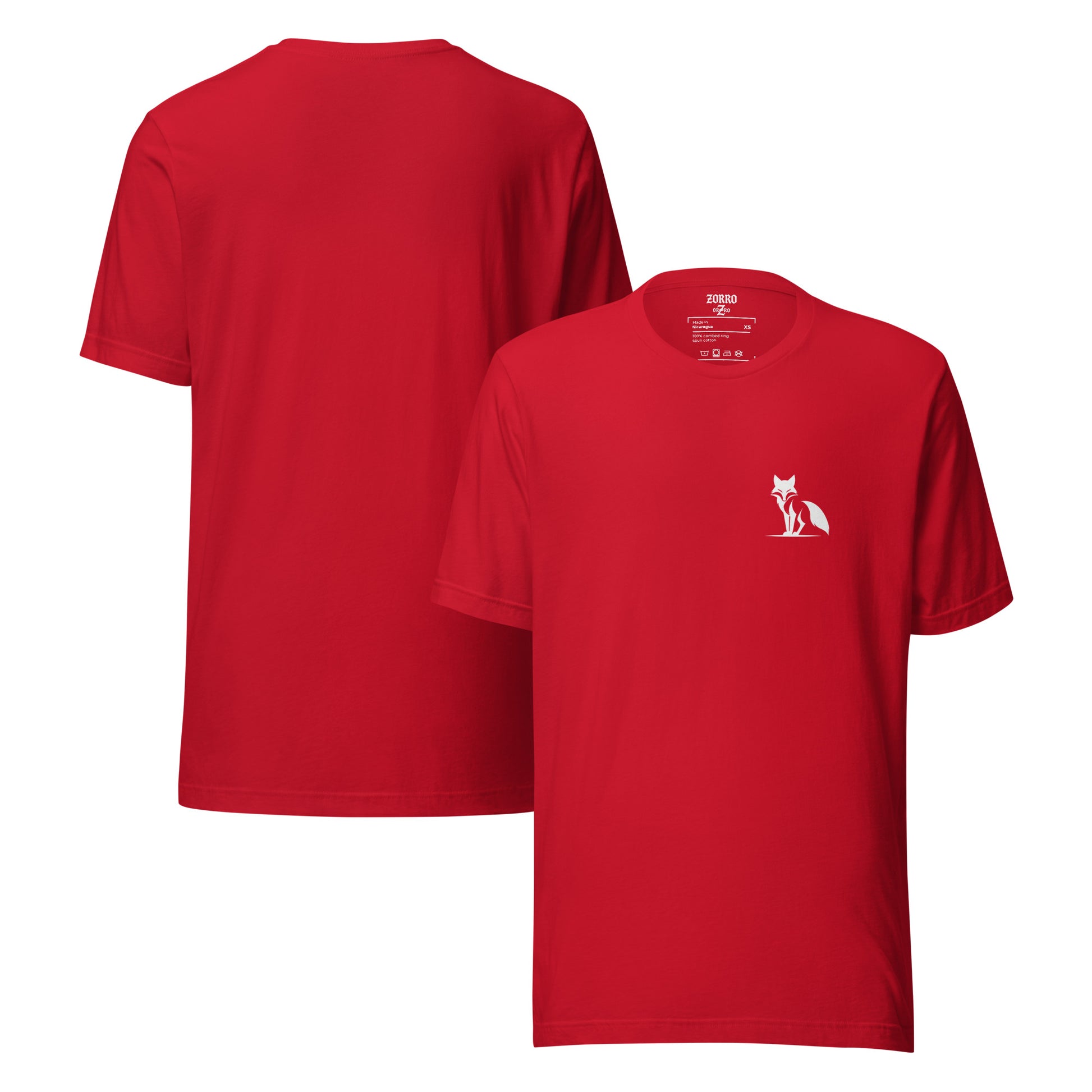 Camiseta Zorro de manga corta semi entallada, colores oscuros