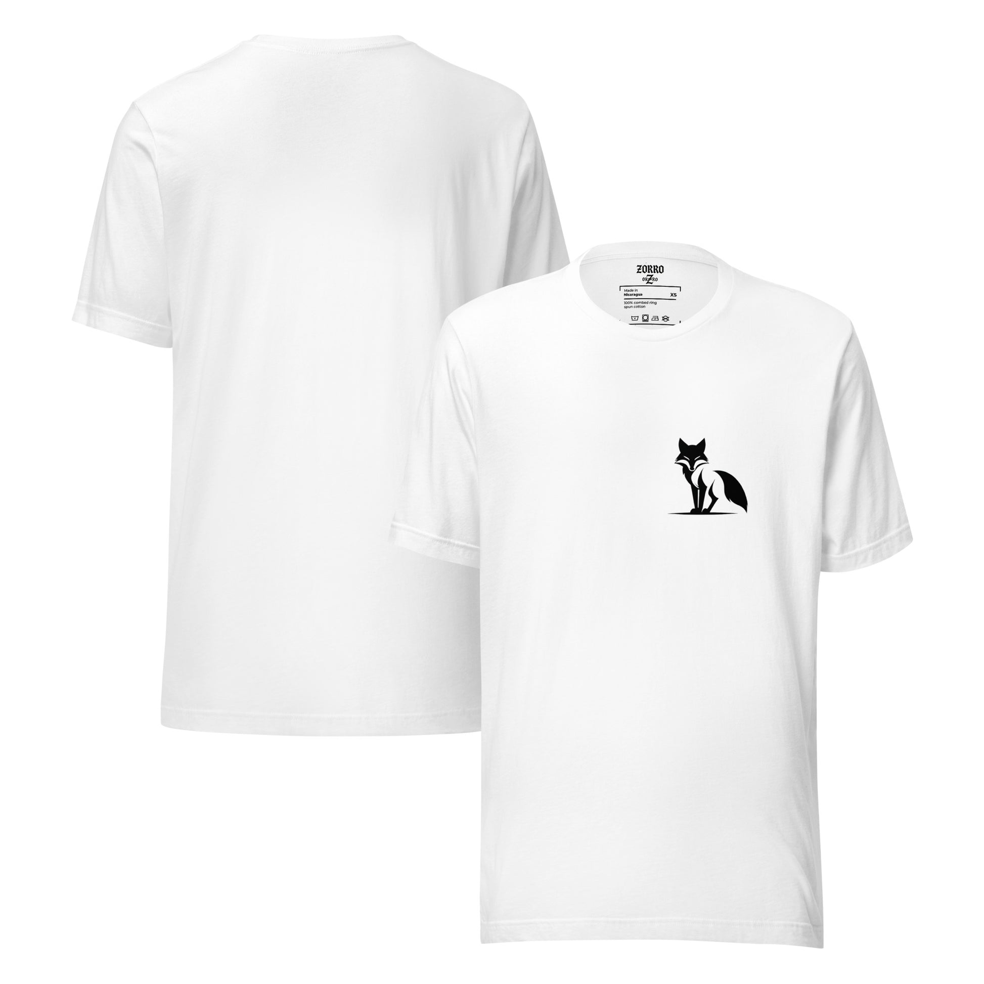 Camiseta Zorro de manga corta semi entallada, colores claros