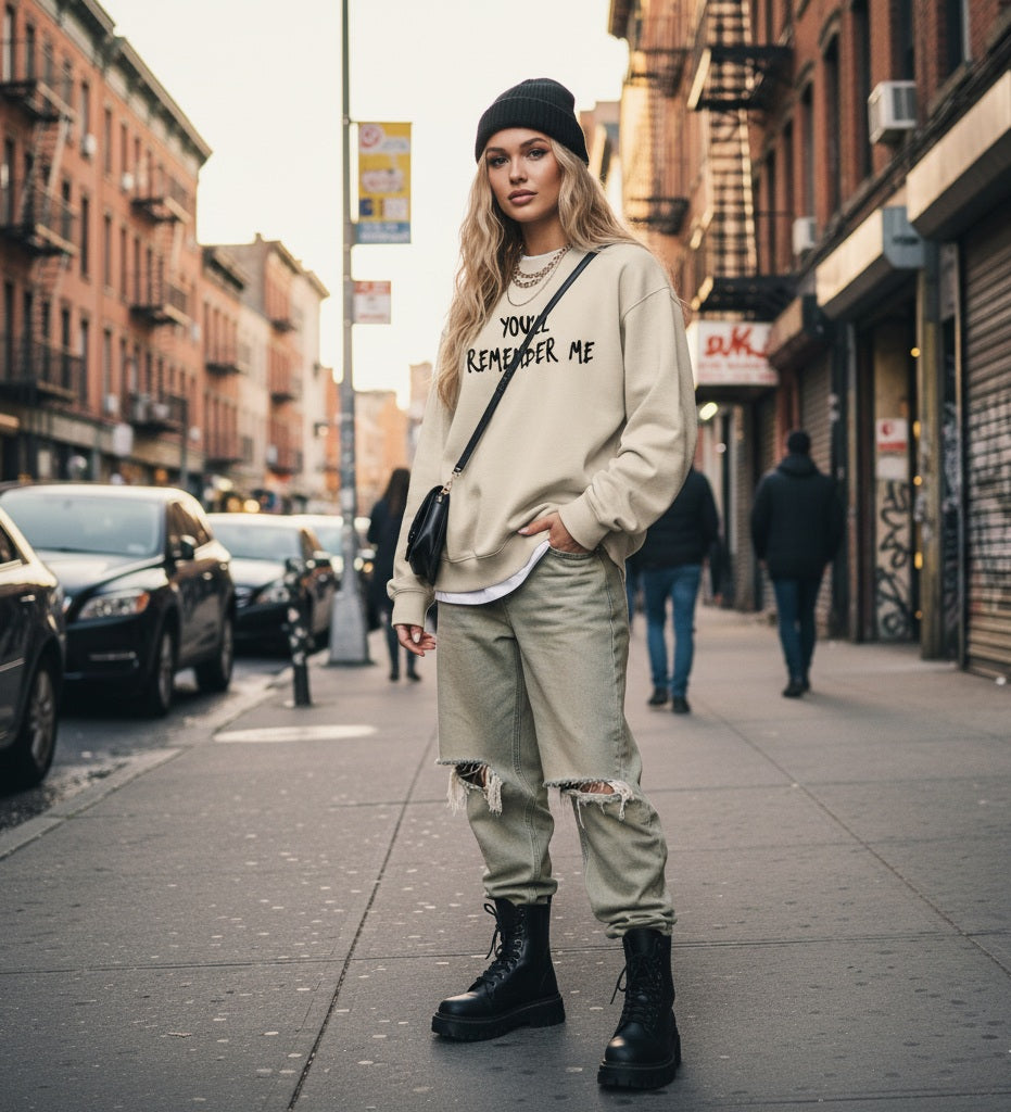 Sudadera oversize You'll remember me